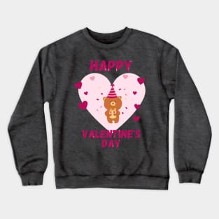 Happy Valentines Day - Bear Crewneck Sweatshirt